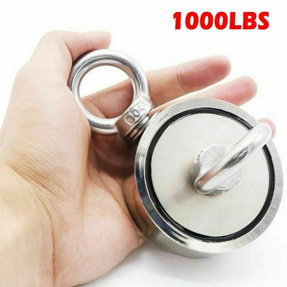 1000LB Fishing Magnet Neodymium Kit Pull Force Treasure Hunt Magnet Double Sided
