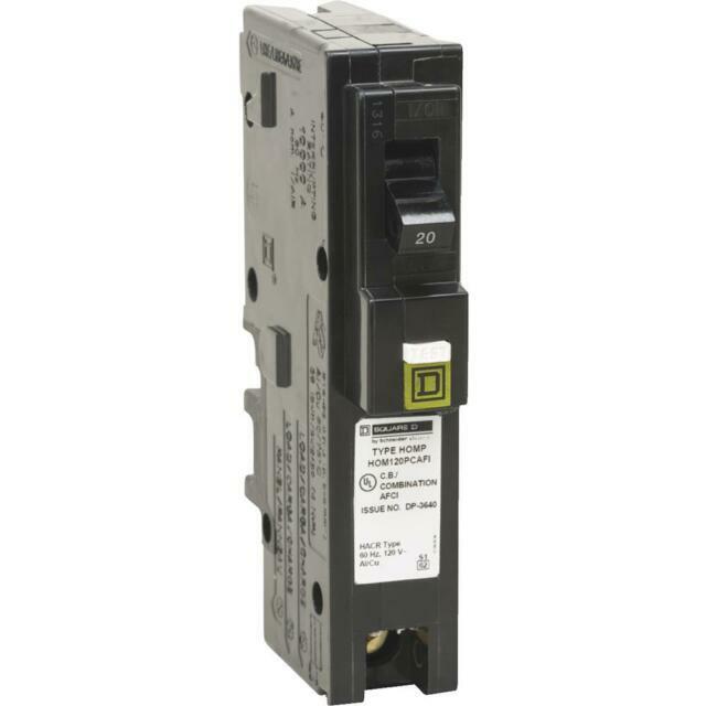 Square D HOM120PCAFIC Homeline Plug-On Neutral 20 Amp Single-Pole CAFCI Circuit