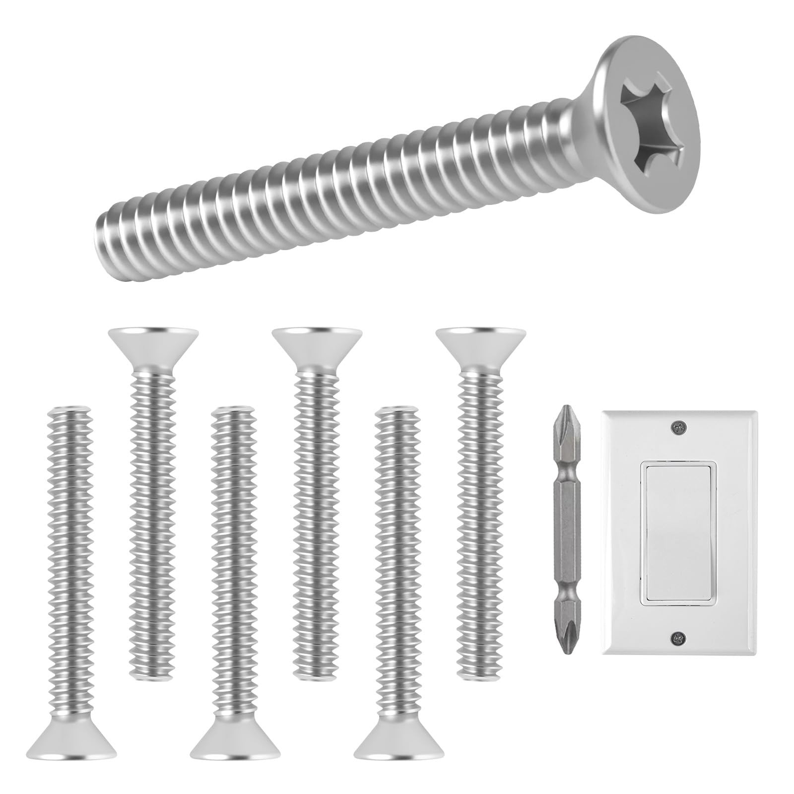 50 PCS #632×1 304 Stainless Steel Machine Screws Extra Long Outlet Fix