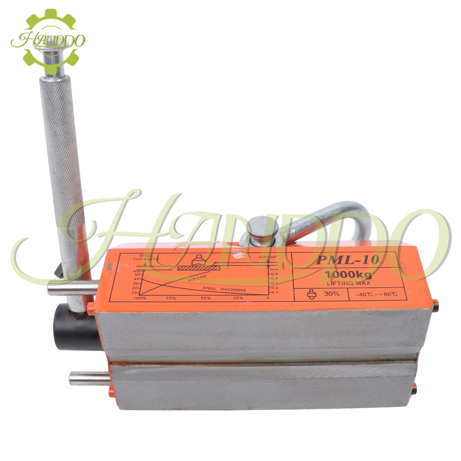 Permanent Magnetic Lifter Lifting Magnet 2200 lbs/1000 kg 2 Safety Factor Orange