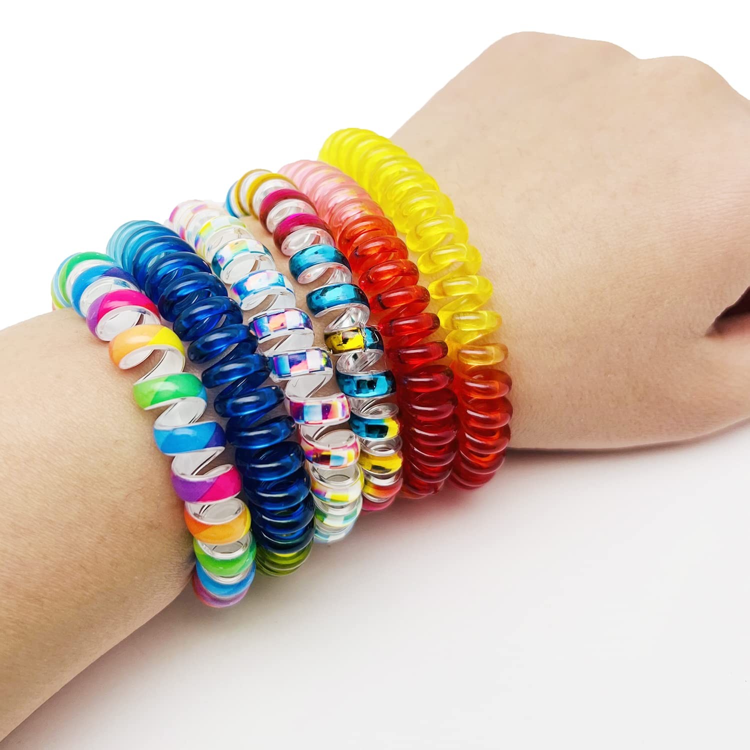 MYYZMY 12 Pcs Wrist Coil Keychain, Colorful 2.2 Inch, Multicolor