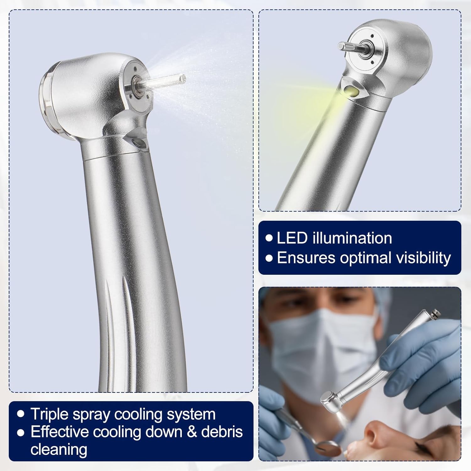 NSK Style Dental High Speed Turbine Handpiece With YBNK4 4 Hole Quick Coupler