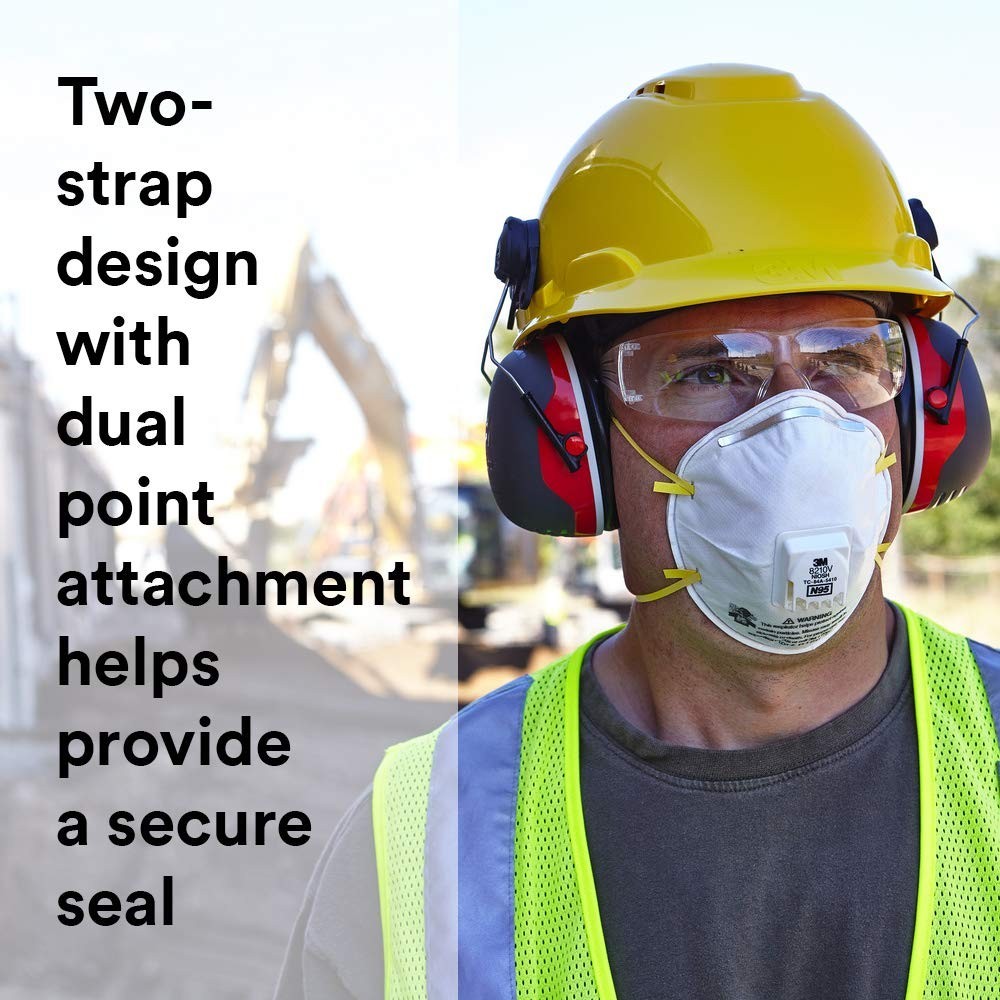 10 PCs 3M 8210V N95 Particulate Respirator Protective Dust Masks