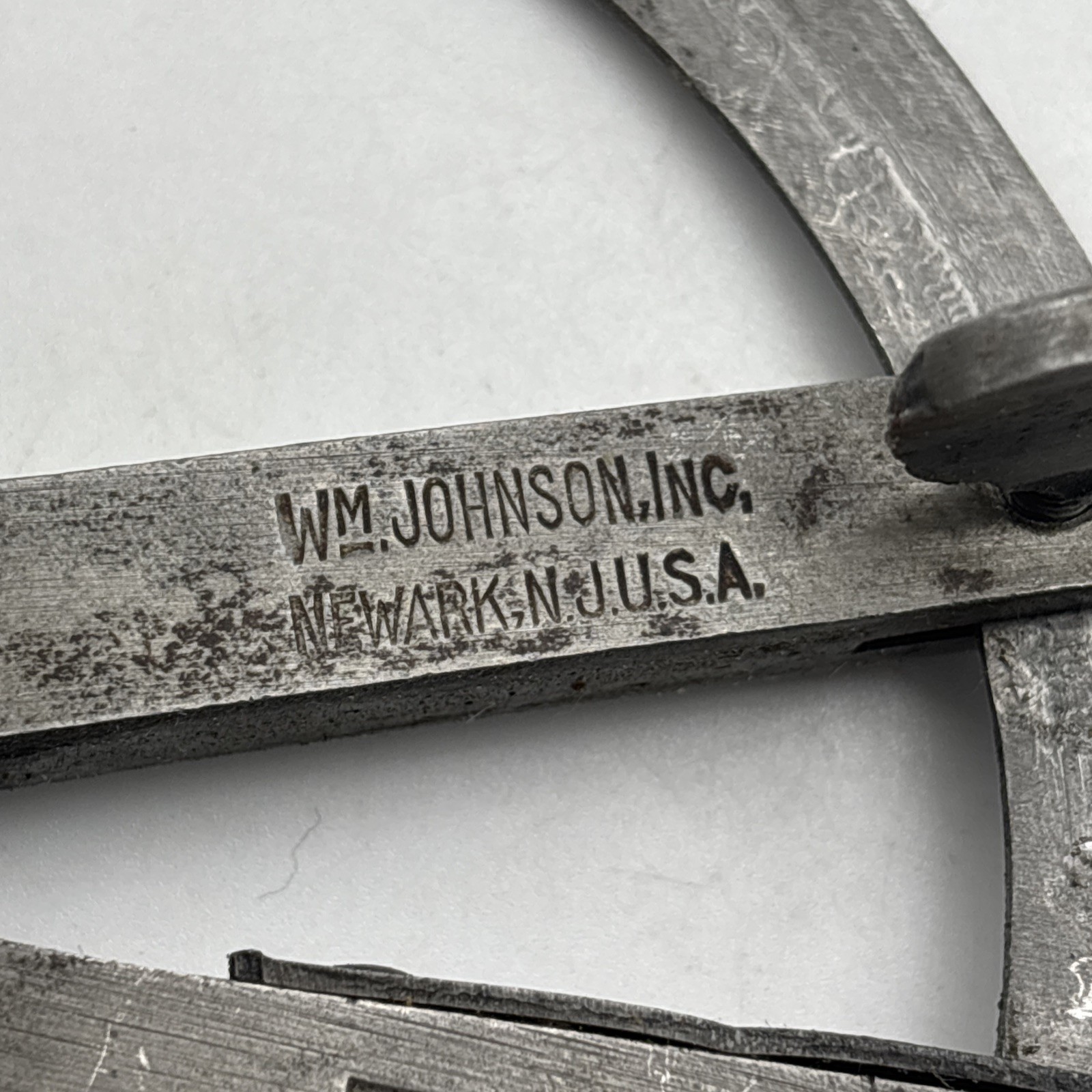 Antique 1920s Wing Divider Caliper WM Johnson Newark NJ Tempered Steel Tool