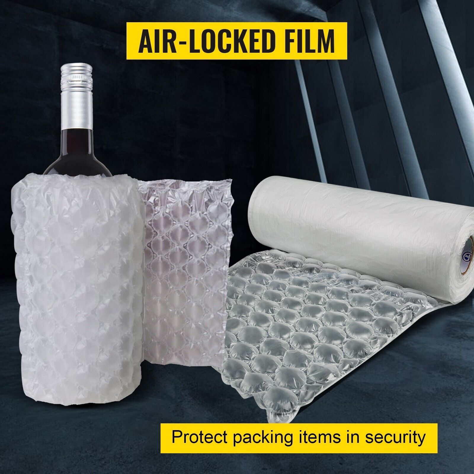 984′ x16″ Air Cushion Machine Film Small Bubble Pillow Packaging Padding 4 Rolls