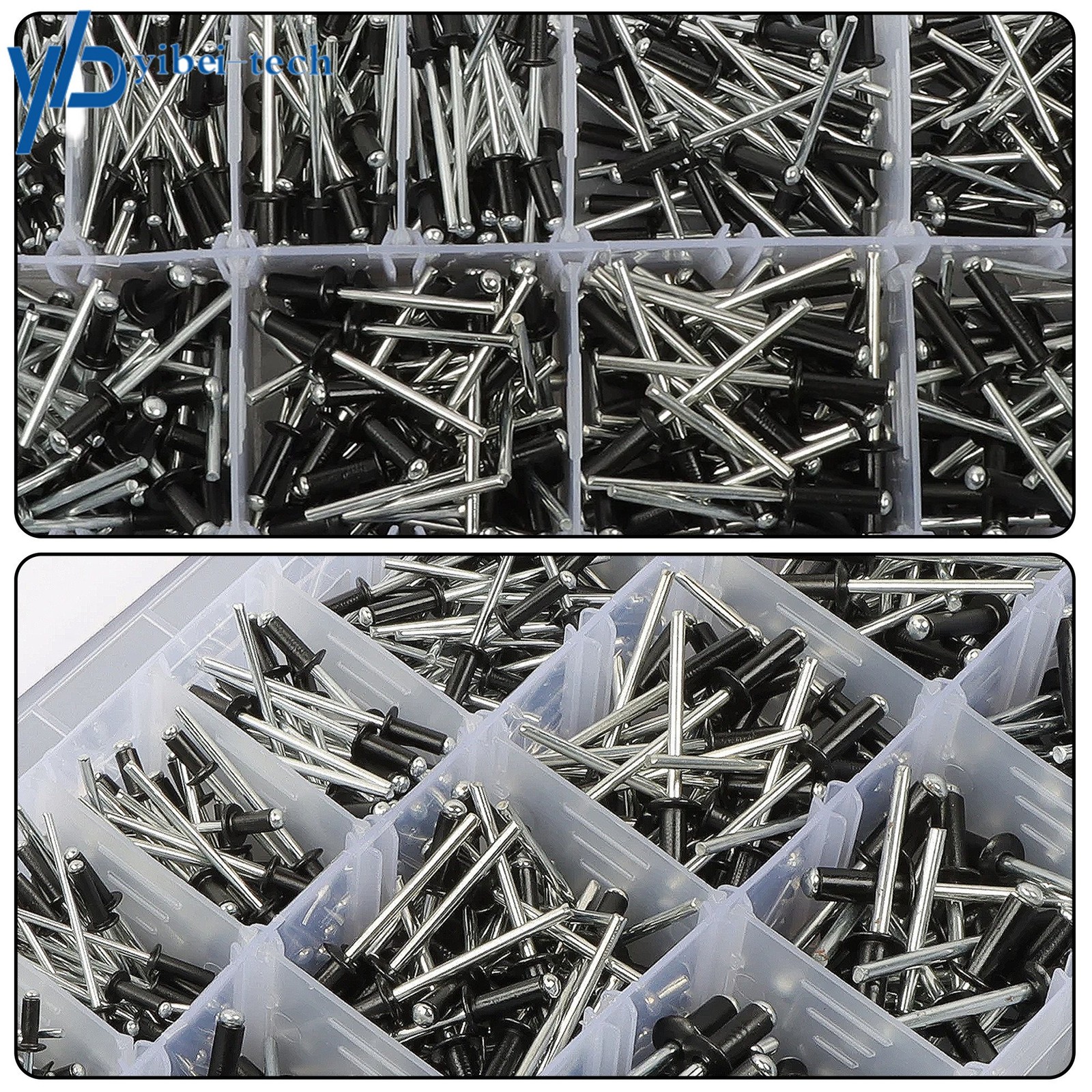 500 sets of rivet kits 3/32″ 1/8″ 5/32″ 3/16″ With 14 Standard Sizes W/ a Box