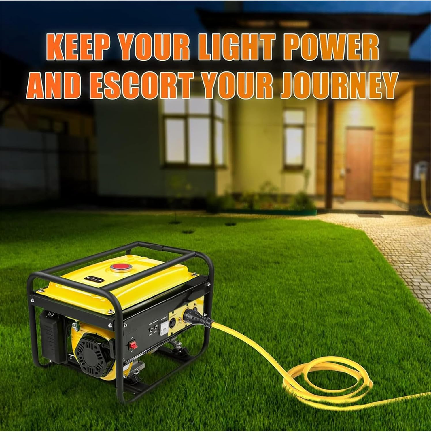 50FT 50 Amp Generator Cord & Waterproof Inlet Box Combo Kit, ETL Listed