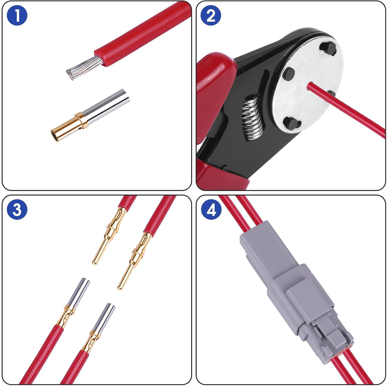 Deutsch Closed Barrel Crimper, Solid Barrel Contact & Circular Connector Contact