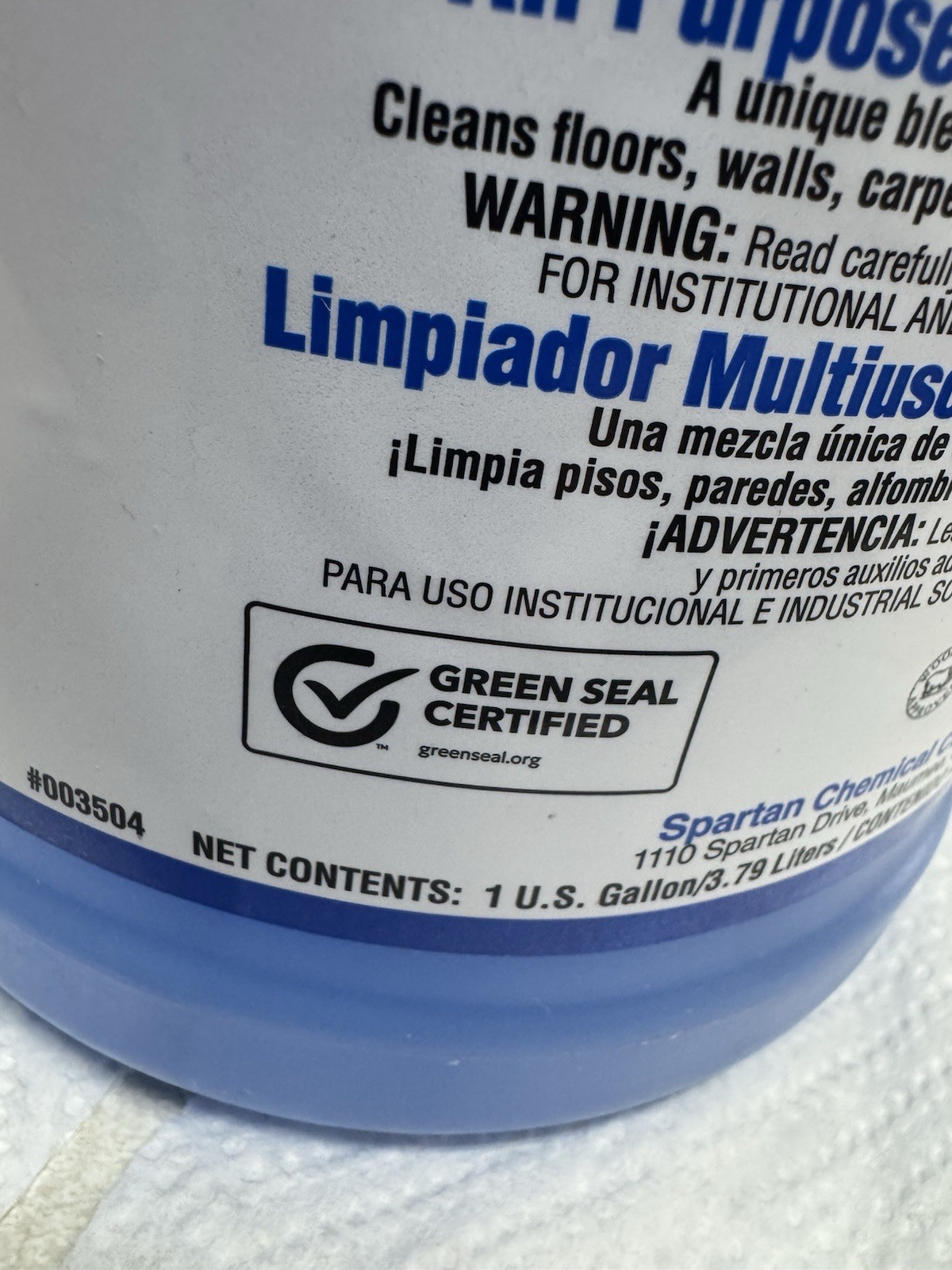 Spartan Clean by Peroxy All Purpose Cleaner Peroxide Based 1 Gallon – New