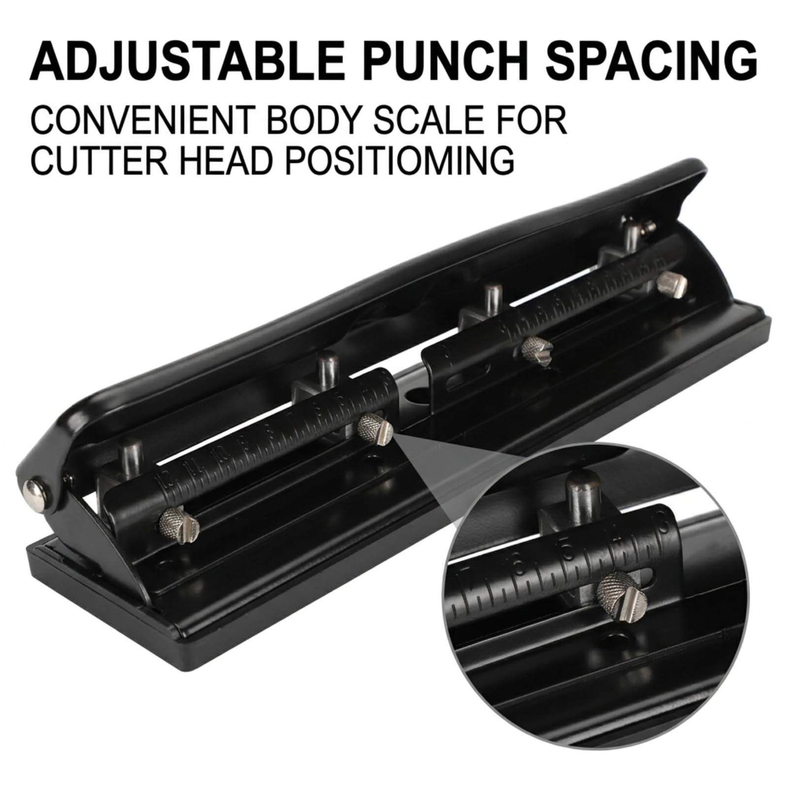 Paper Hole Punch 4 Hole Adjustable Manual 10 Sheets 11.4×2.6×2.2in Portable