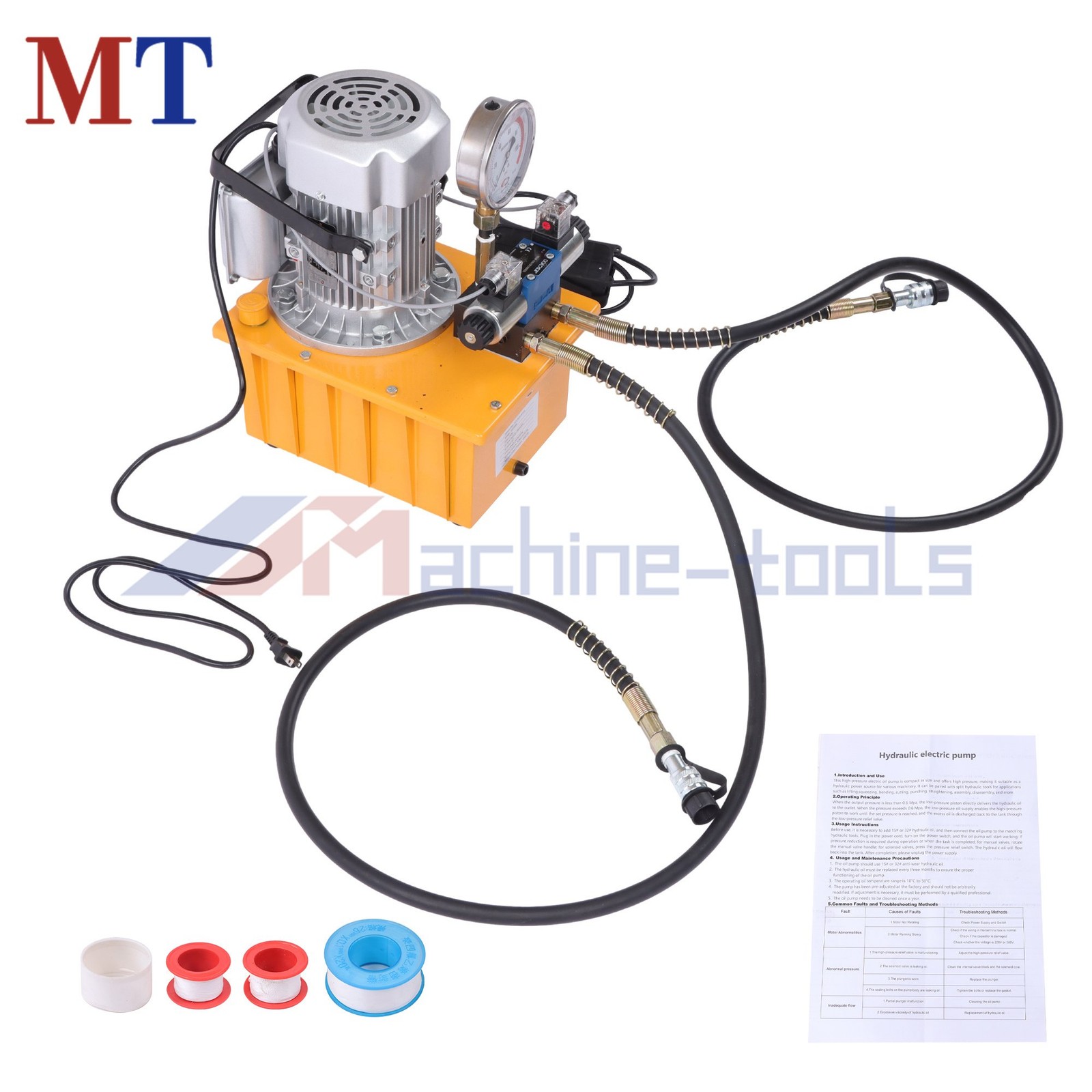 8L Solenoid Hydraulic Pump 10000 PSI Double Acting 0.7L/min