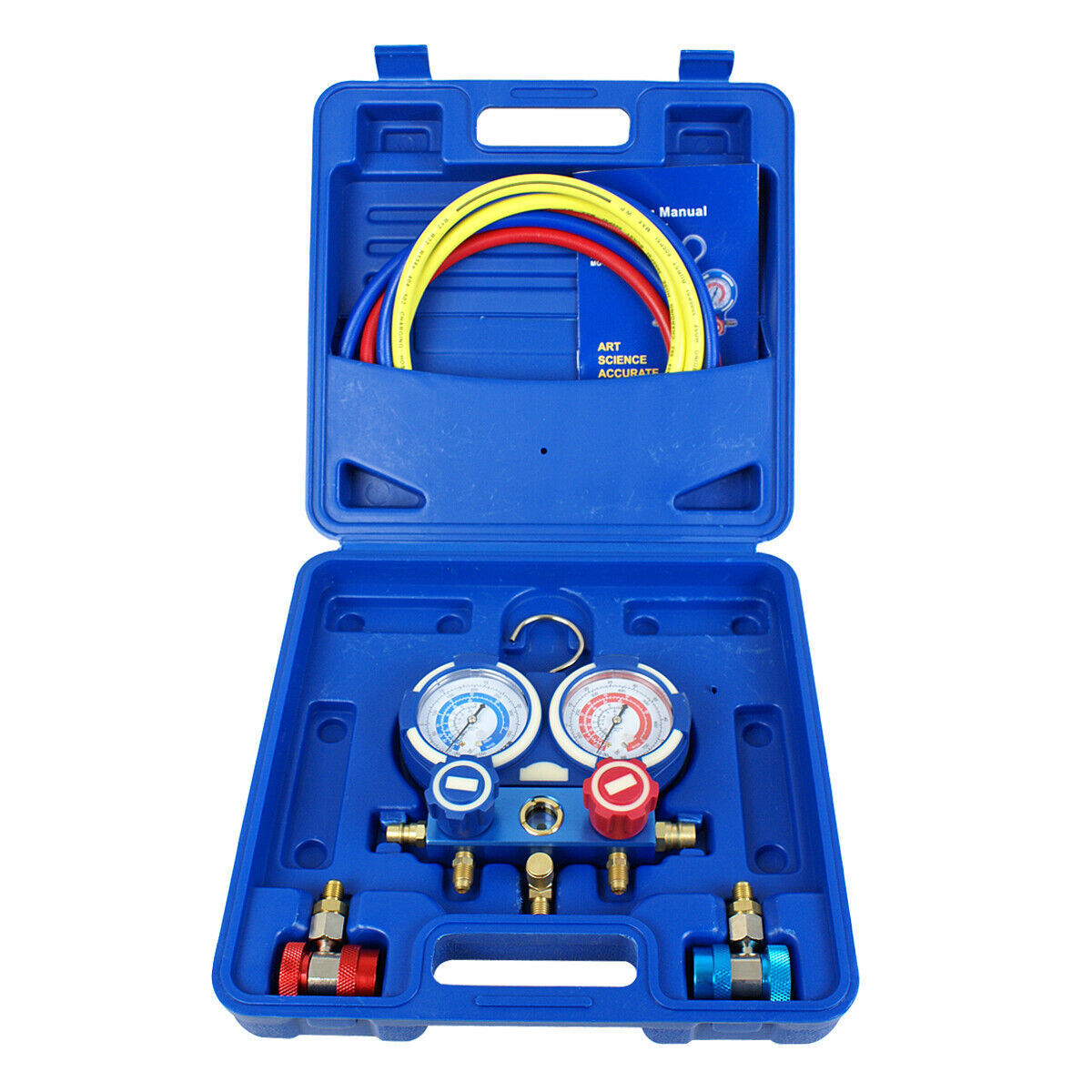 R134A R410A R22 HVAC A/C Manifold Gauge Set Air Refrigeration Kit Pressure Guage