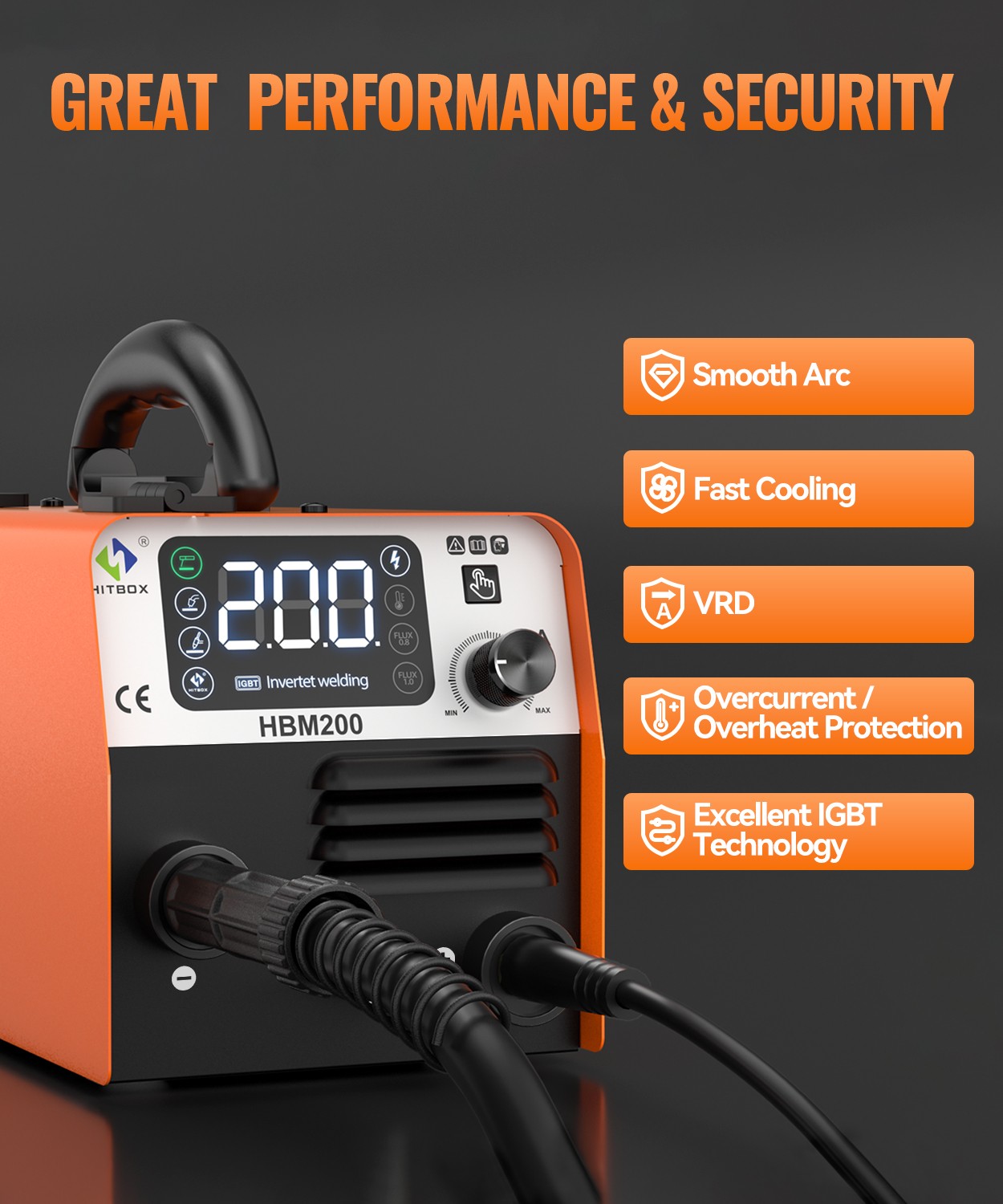 HBM200 3IN1 HITBOX 110V 200A MIG Welder ARC LIFT TIG MIG Gasless Welding Machine