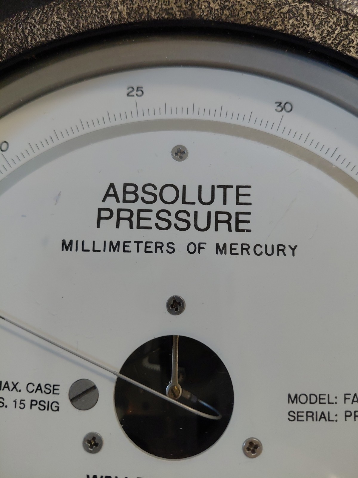 Absolute Pressure Millimeters Of Mercury Wallace & Tiernan PENNWALT Model FA…