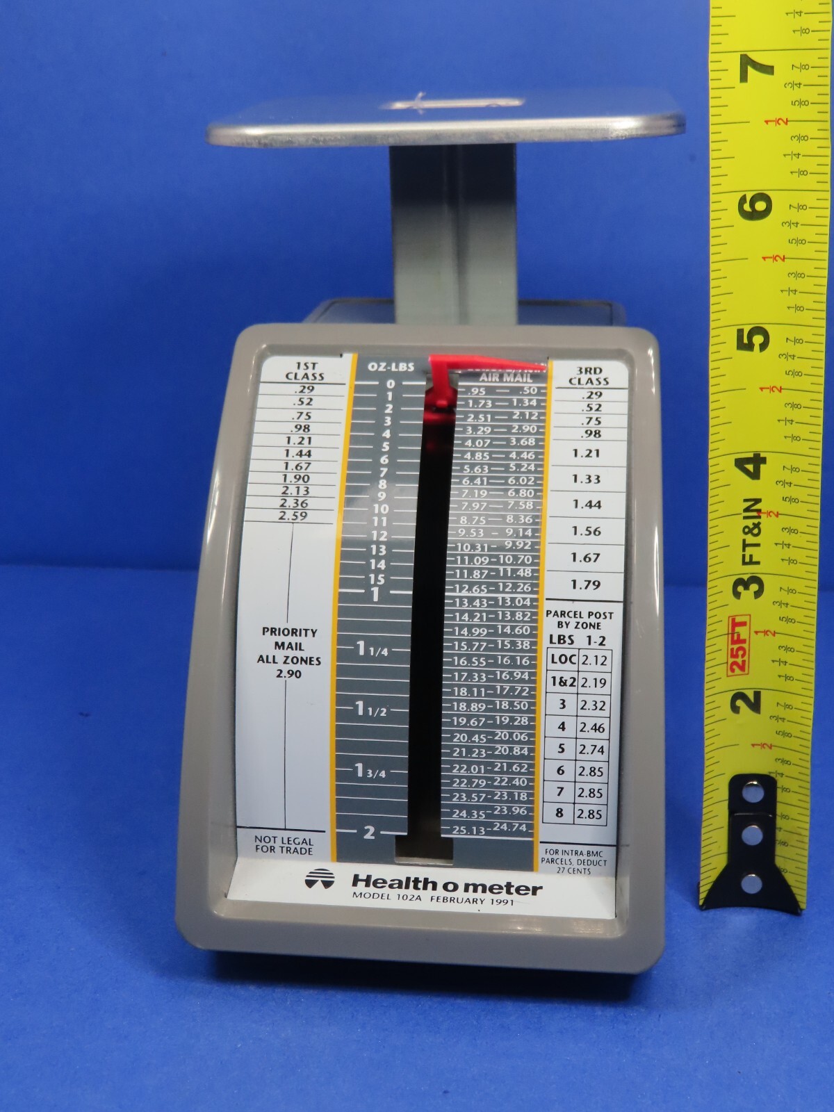 Vintage 1991 Health O Meter Model 102A Table Top Postal Scale 2 lb