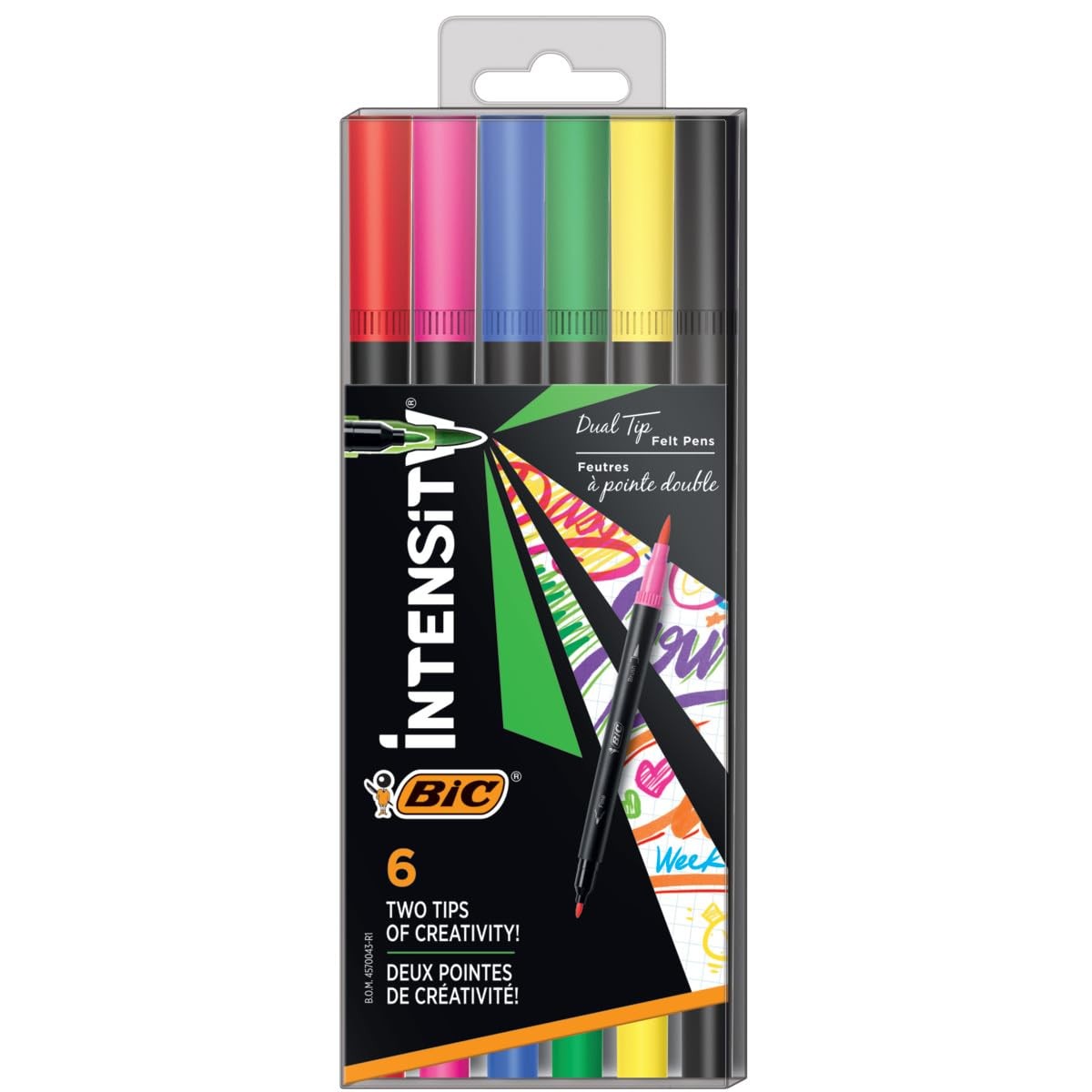 BIC Intensity 2 in 1 Dual Tip Fineliner Pens, Fine Tip Office Product
