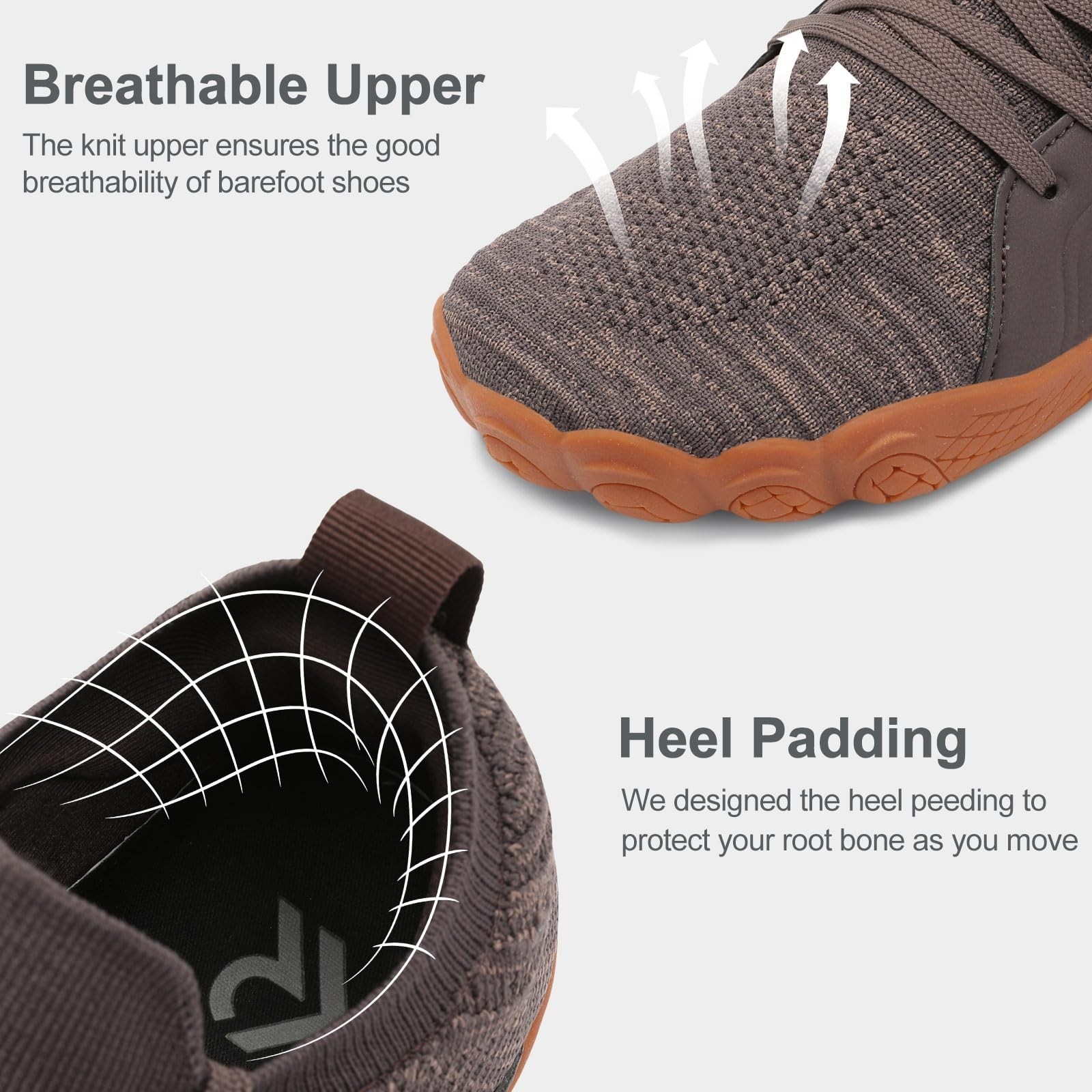 relxfeet Men’s Barefoot Trail Running Shoes Minimalist Wide Toe Box Design Ze…