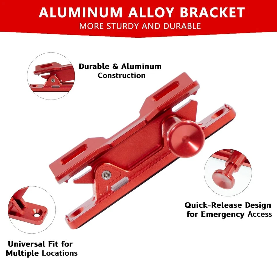 Quick Release Fire Extinguisher Mount – Aluminum Adjustable UTV Roll Bar Fire Ex