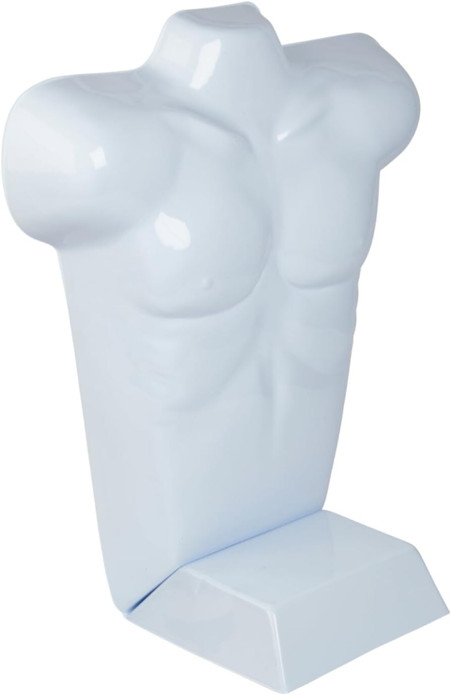 4 Molded Man’s Shirt T Form Countertop Fits S-L Male Mannequin White Hollow Back