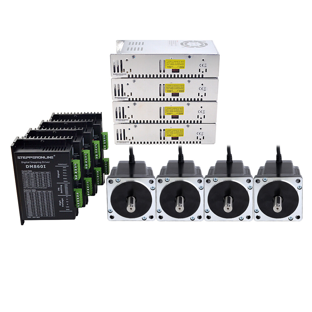1/3/4Axis Nema 34 Stepper Motor 1133oz.in & Driver DM860I & Power Supply CNC Kit