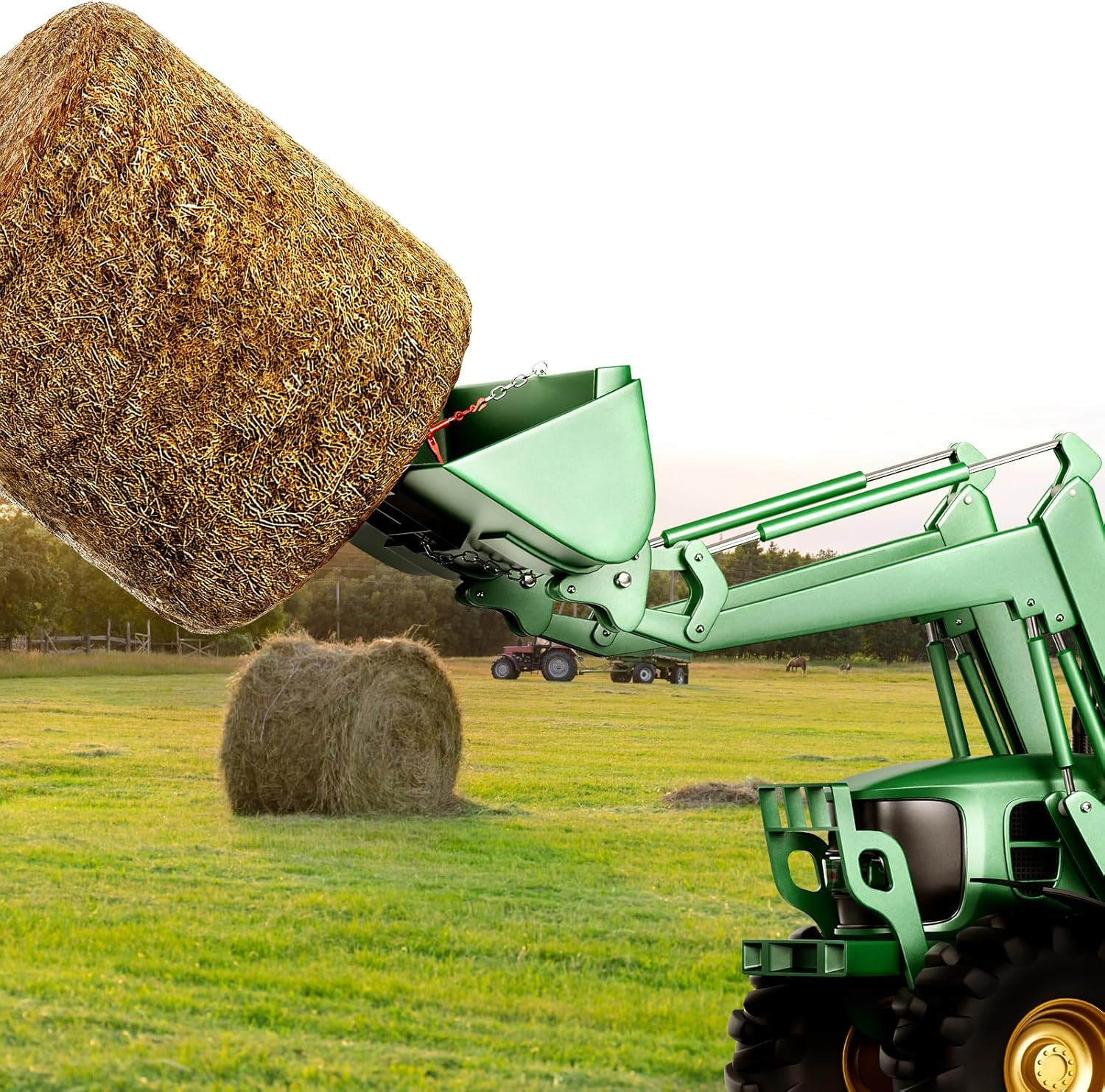 39″ Hay Spear, Bale Spears 1600Lbs Loading Capacity, Skid Steer Loader Tractor B