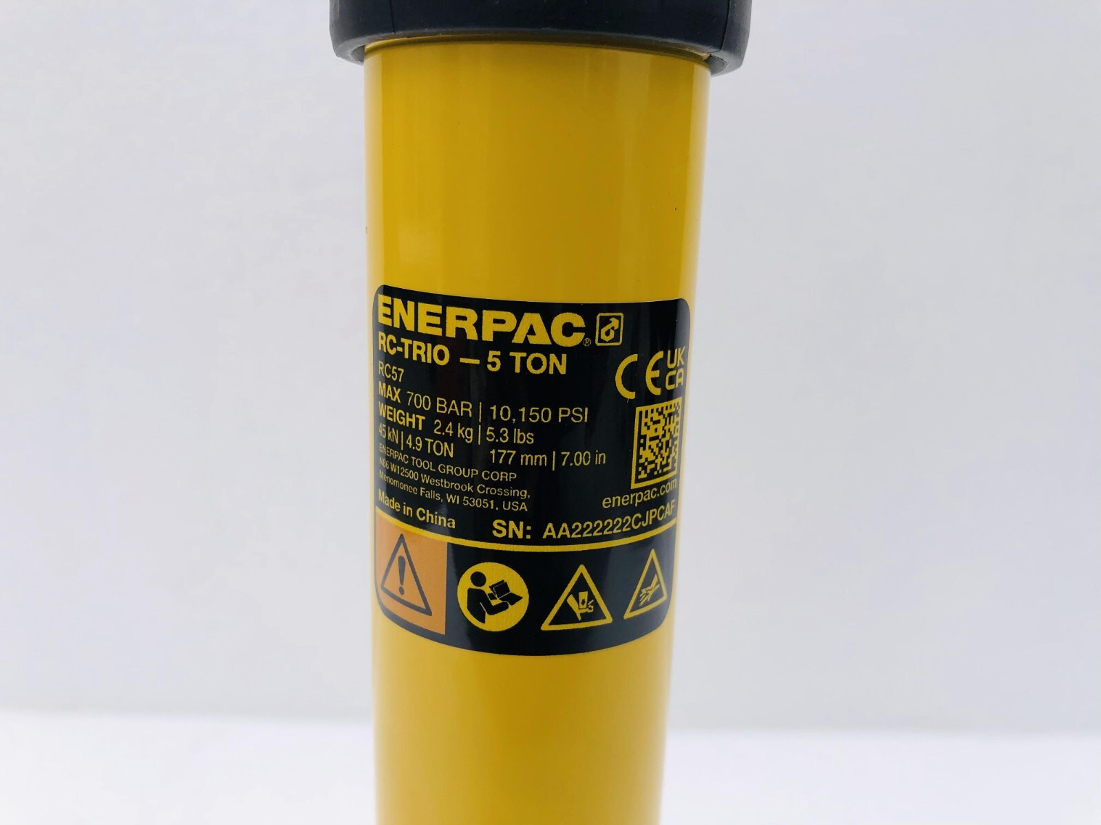 Enerpac RC 57 Trio Hydraulic Cylinder Single Acting 5 Ton Capacity 7″ Stroke