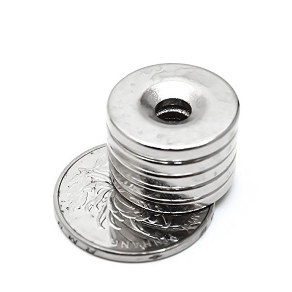 15 25 50 Strong Neodymium Magnets Countersunk Ring 25 X 5mm Rare Earth 5mm hole