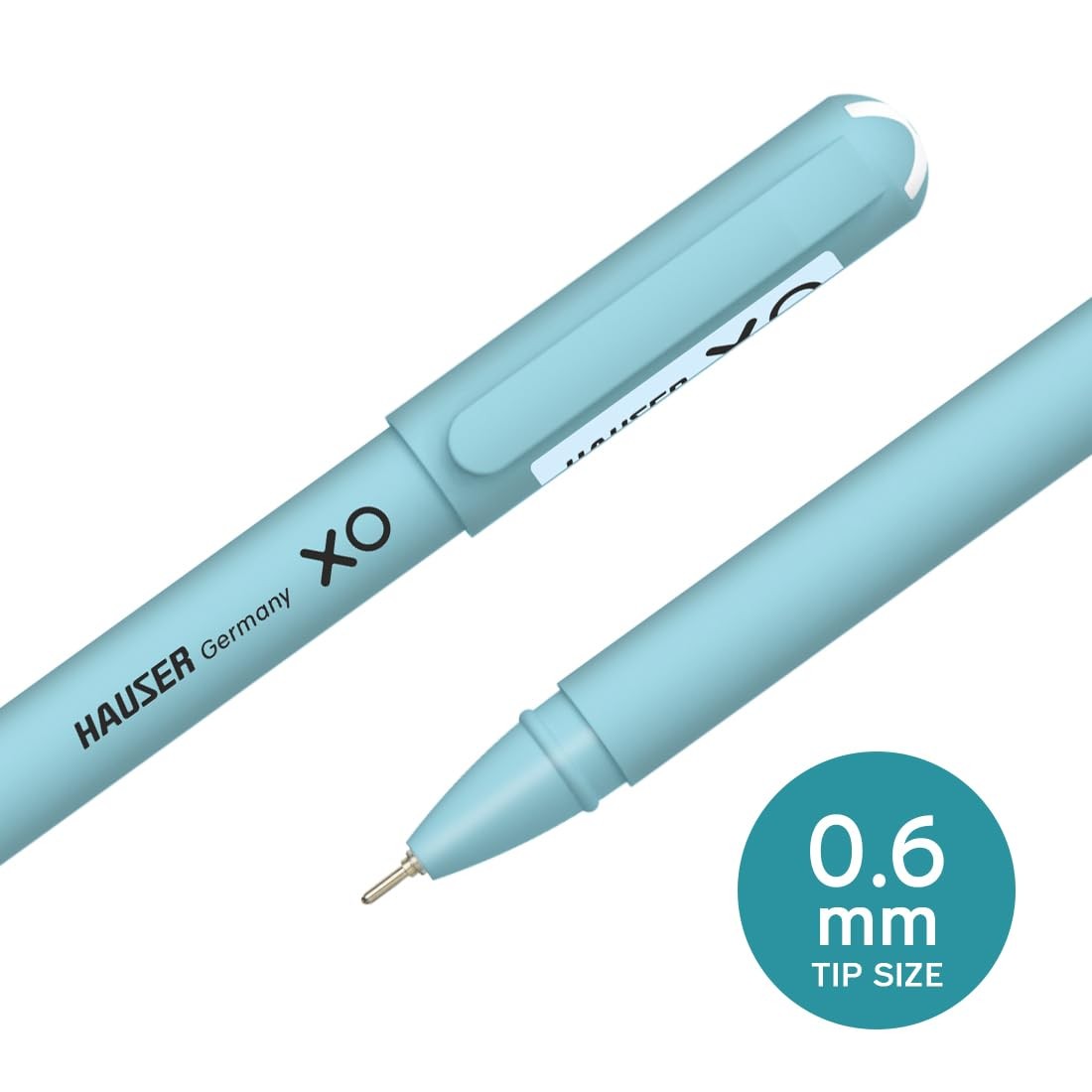Hauser Blue Ballpoint Pens Pack of 10 0.6mm Quick Dry Refillable Ink Writing …