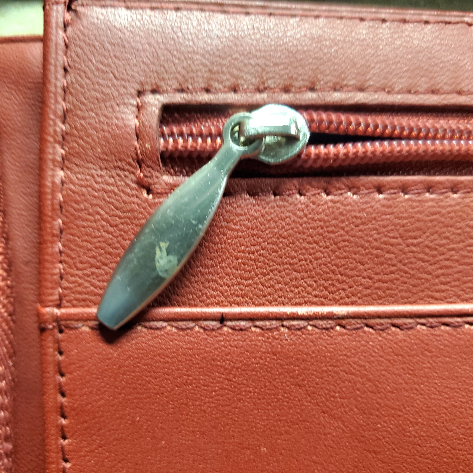 ​VTG Franklin Covey 7 Ring Leather Planner Organizer Zip Up Cranberry Red 11″x8″