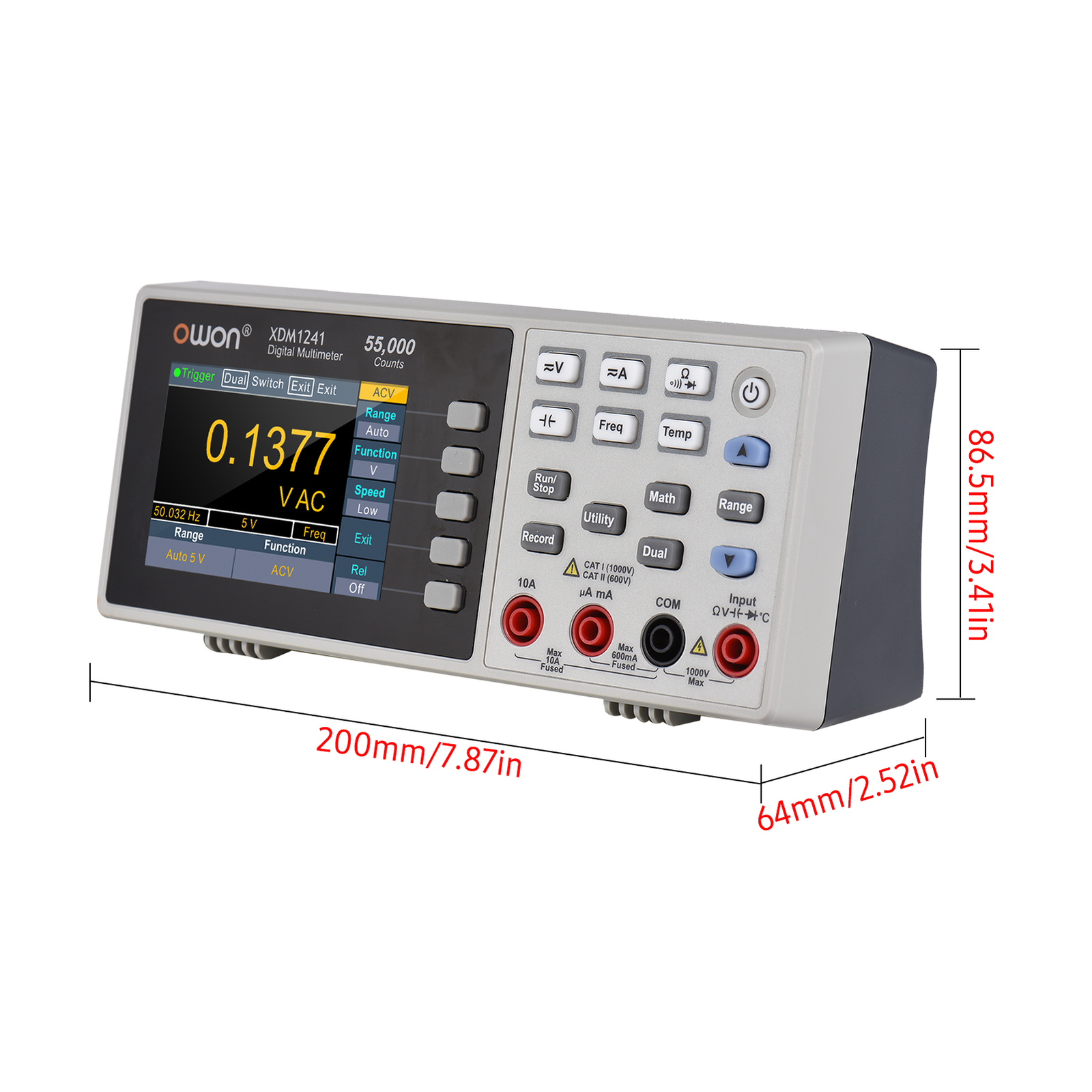 Owon XDM1241 Desktop Digital Multimeter Rechargeable 55,000 Counts E3A0