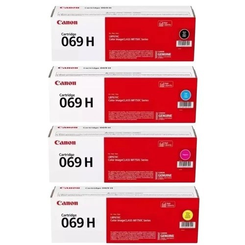 Canon 069H High Yield Toner Set Black Cyan Magenta Yellow Genuine OEM CRG-069H