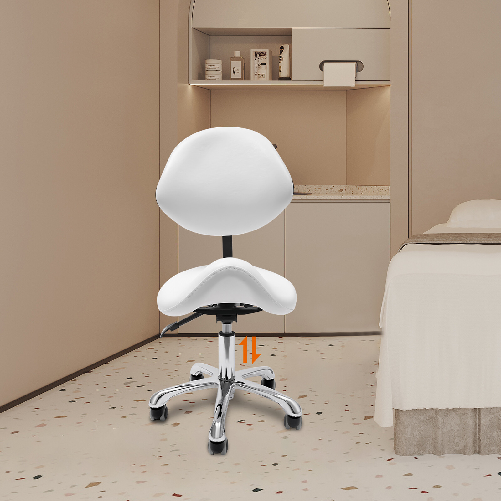 Saddle Stool Swivel Adjustable Saddle Stool Saddle Stool Chair 90kg/198.42lbs
