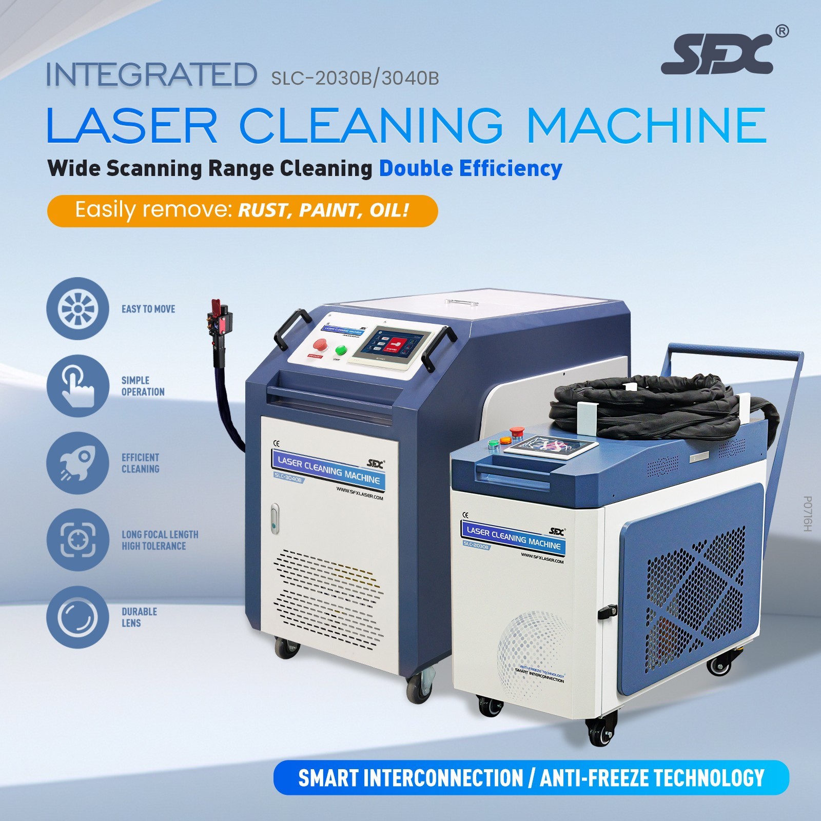 SFX 2000W Integrated Fiber Laser Cleaning Machine Laser Rust Oil Paint Remover