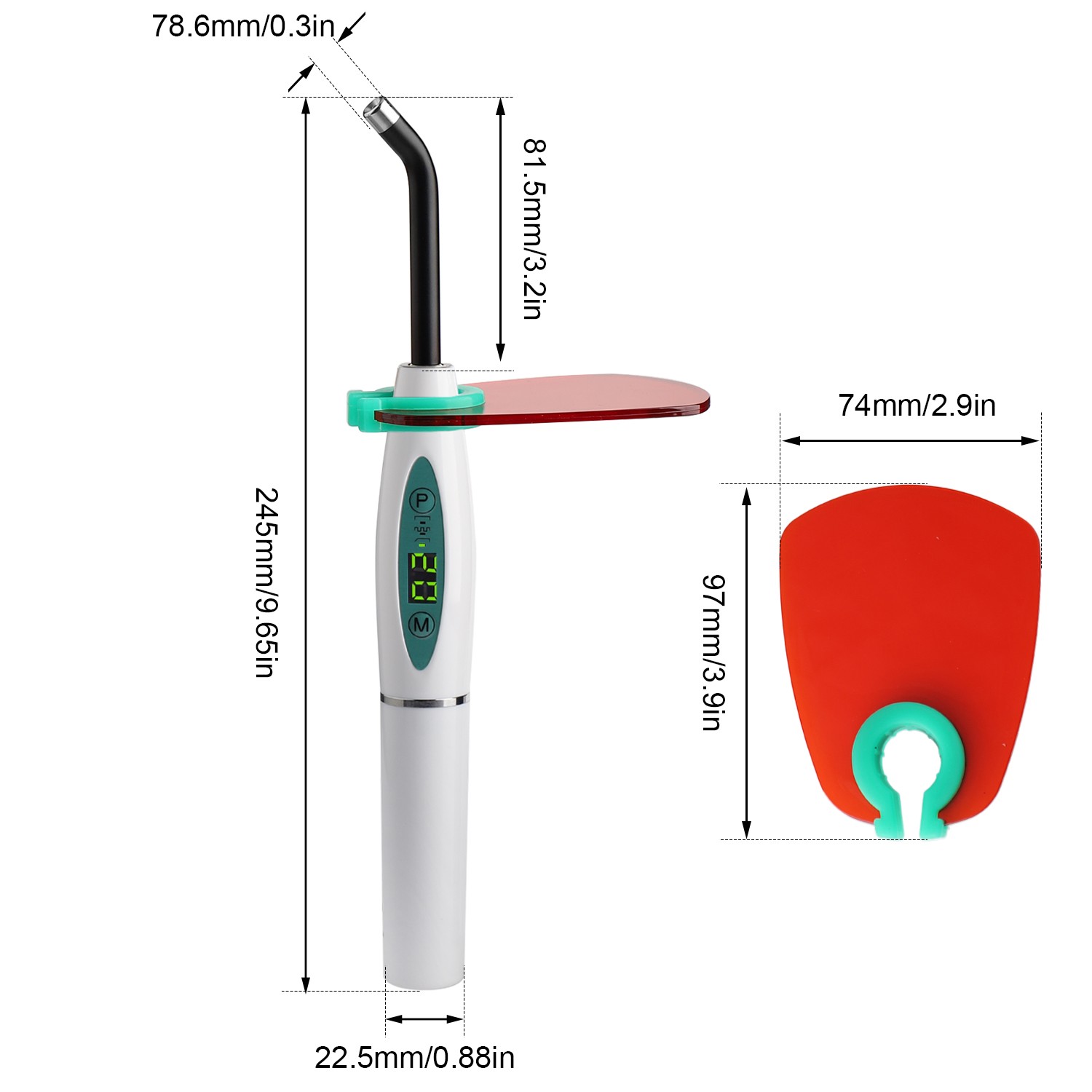 Dental Wireless Cordless LED Cure Curing Light Lamp 2000mw 5W Tool Resin Cure