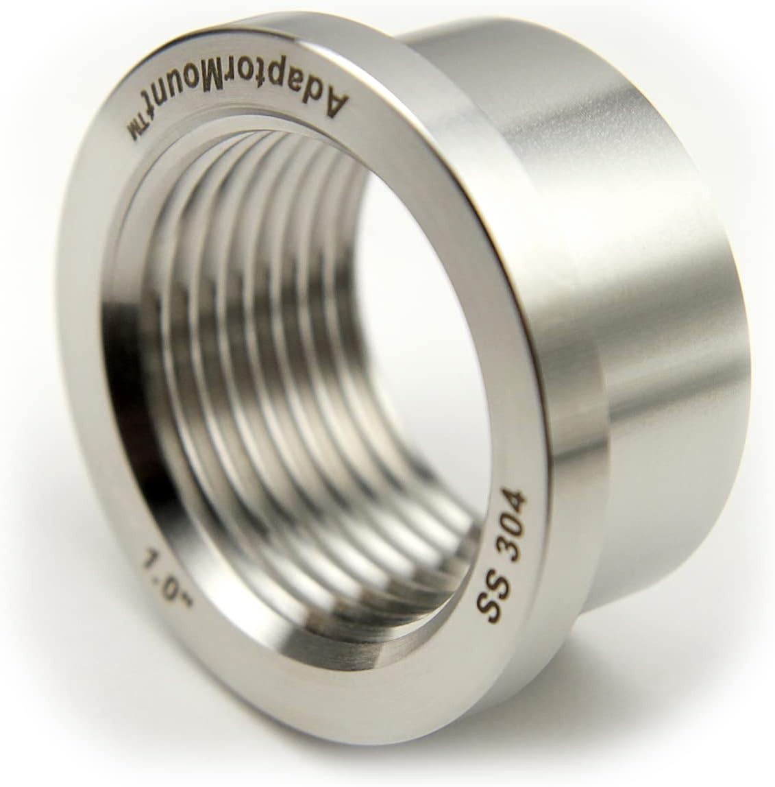 1″ NPT Stainless Steel 304 Female Threaded Stepped Weld Bung Mounting Fitting (O