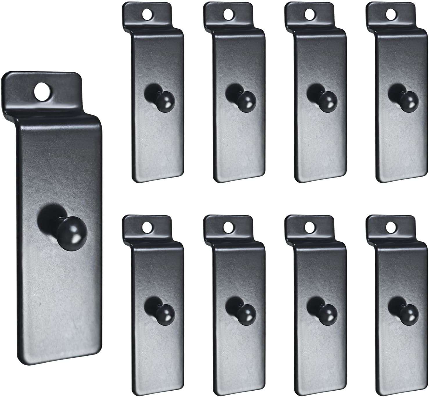Heavy-Duty Slatwall Utility Hooks, 10pcs Black Display Hangers for Art & Photos