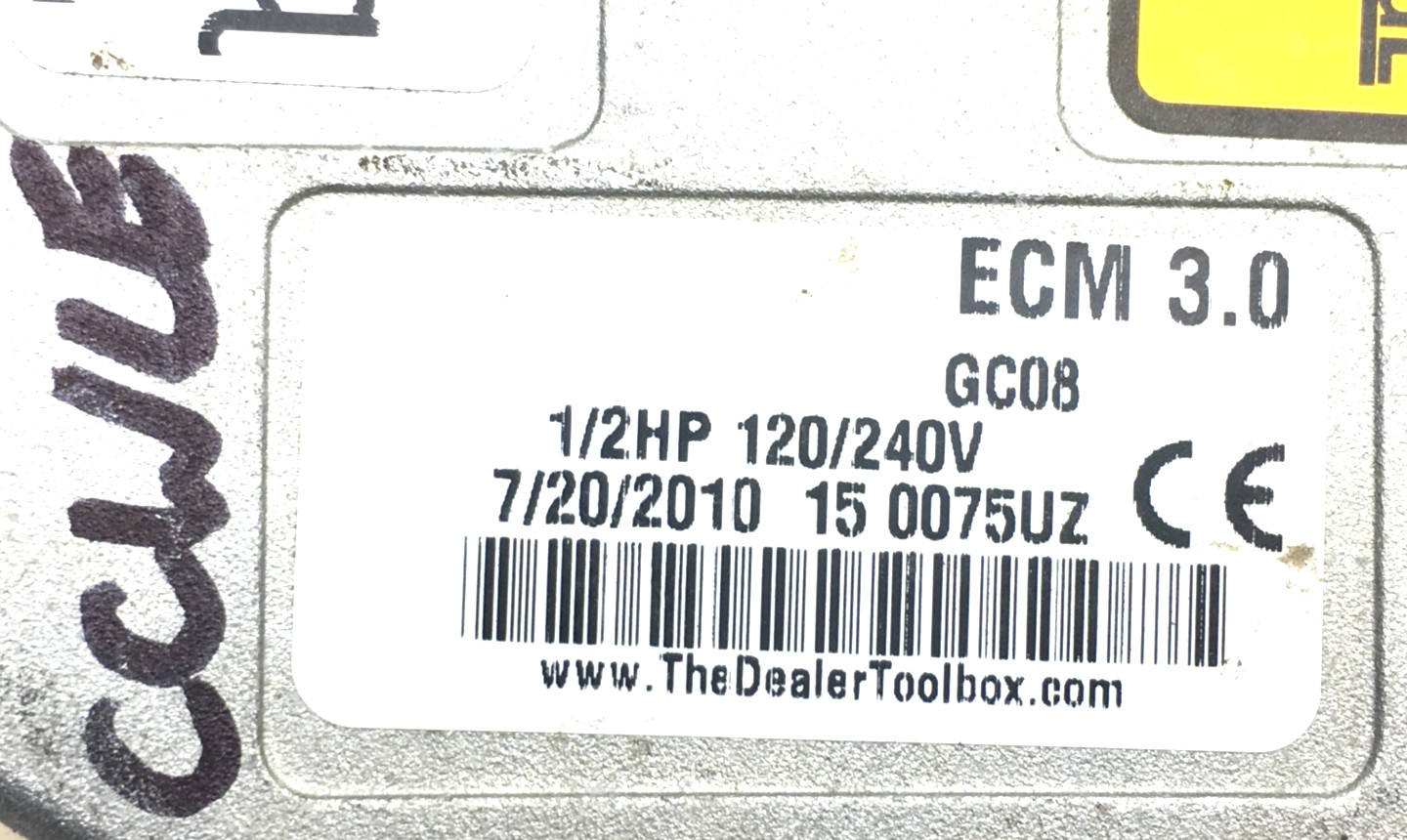 Genteq ECM 3.0 GC08 Module Only 1/2HP 120/240V CCWLE used #W570