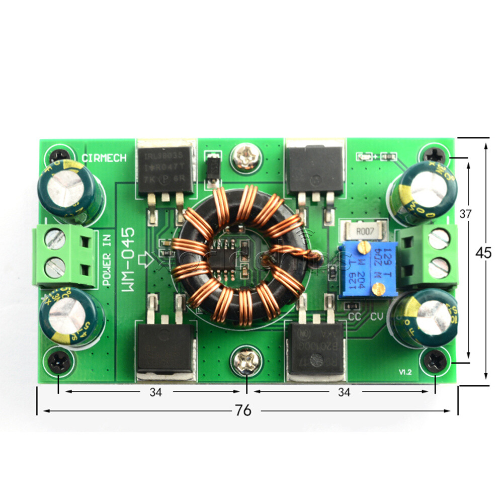 DC 5V~30V 300W 10A CC CV Auto Step-Up Step-Down Buck-Boost Power Supply Module
