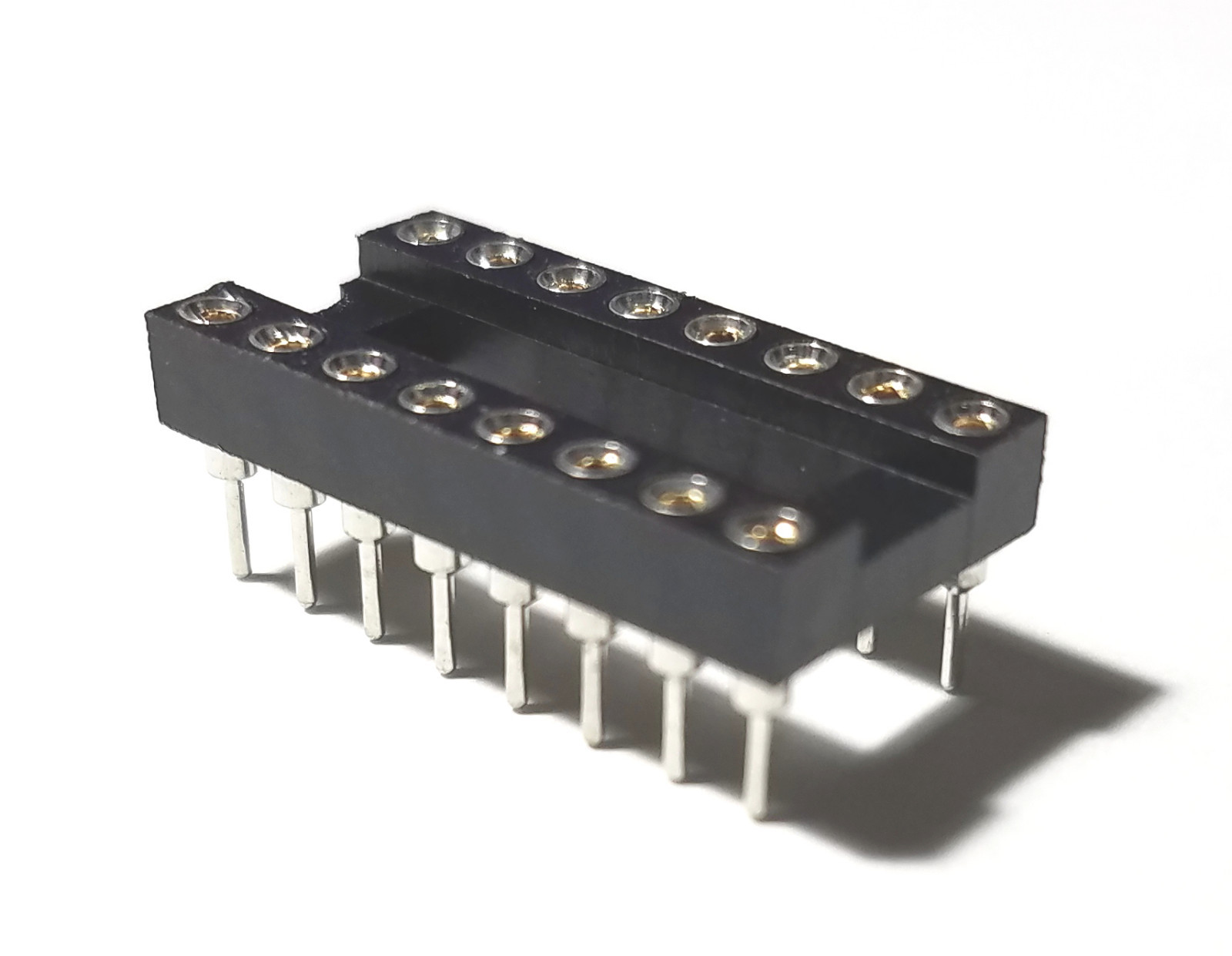 10PCS IC Sockets DIP-16 Machined Round Contact Pins Holes 2.54mm DIP16 DIP 16