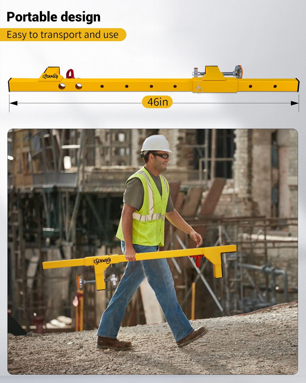 Window/Door Frame Non-Penetration Anchor, 16-43 Adjustable Arm Fall Protection A