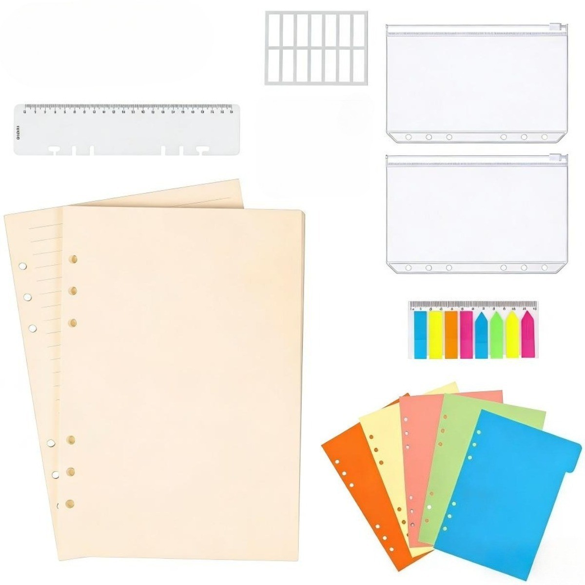 Loses Blatt Papier Set – Komplettes A5 Organizer-Set Mit Liniertem & Blankem Pap