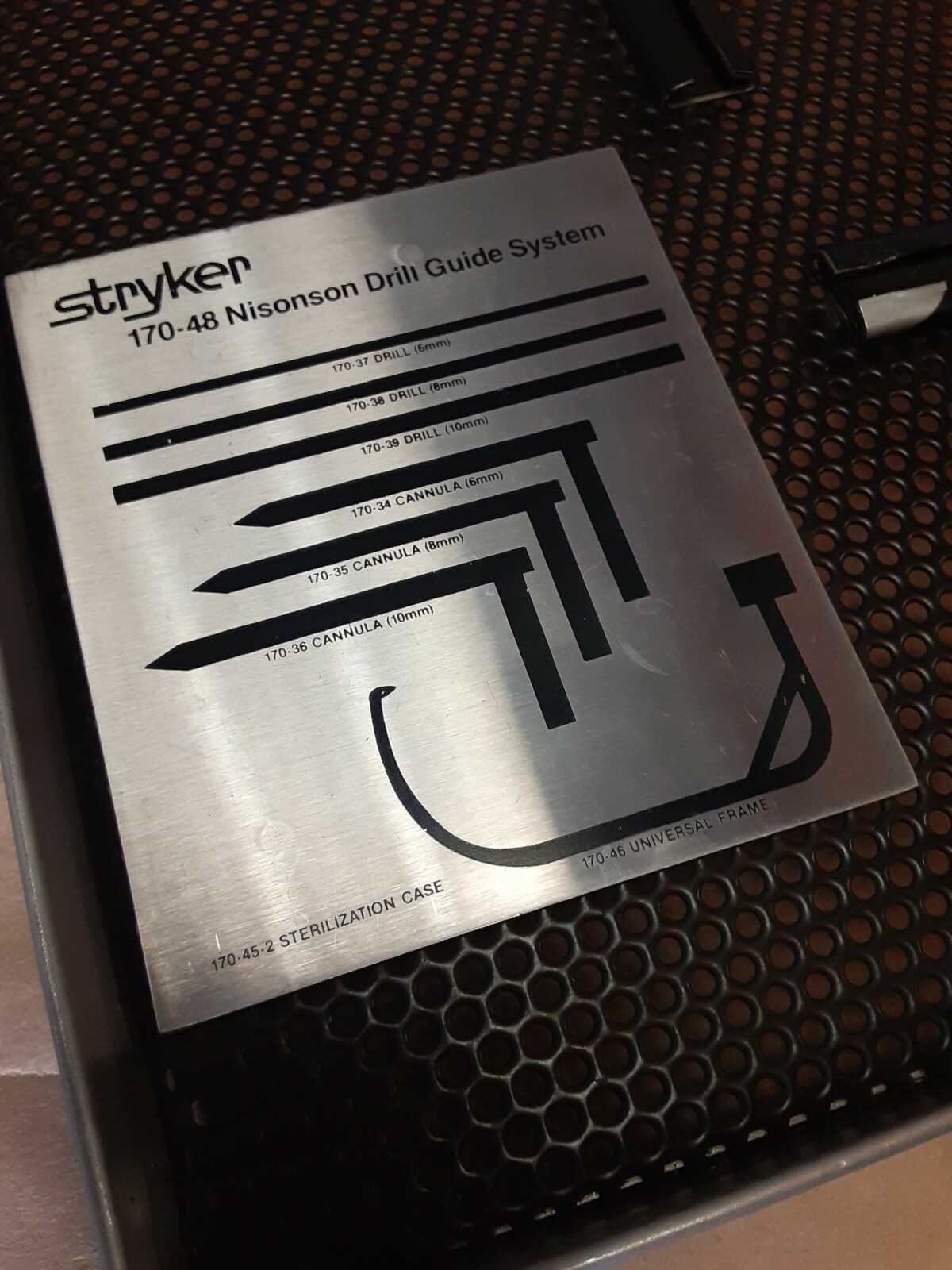 Stryker Product No 170-45 – 2 Nisonson drill Guide Sterilization Case only