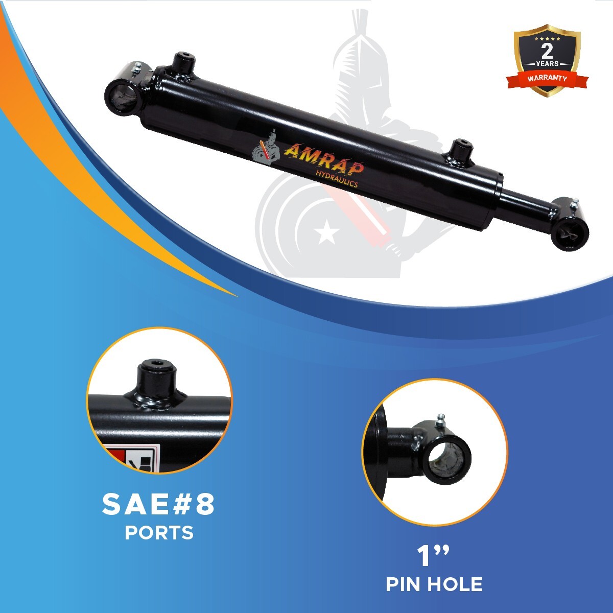 2.5″ Bore 12″ Stroke Hydraulic Cylinder Welded Cross Tube Double Acting – 2.5×12