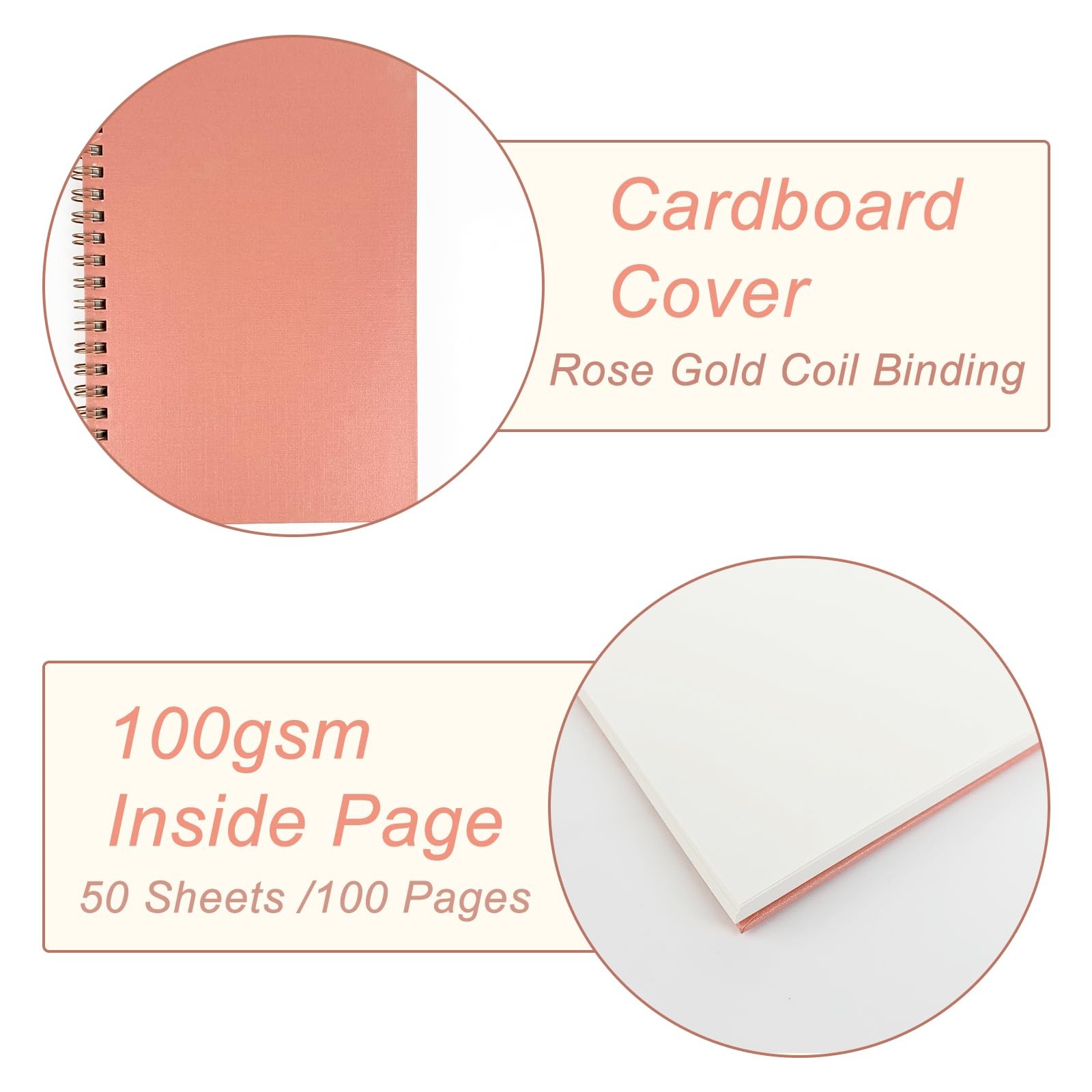 DSTELIN Sketch Coil Notebooks, 2-Pack (Pink & Green), 7.5 x 5.1 Pink & Green