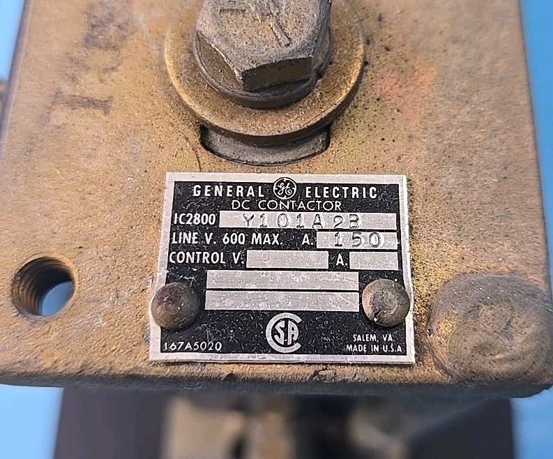 GE IC2800 Y101A2B 150A 600V DC Contactor