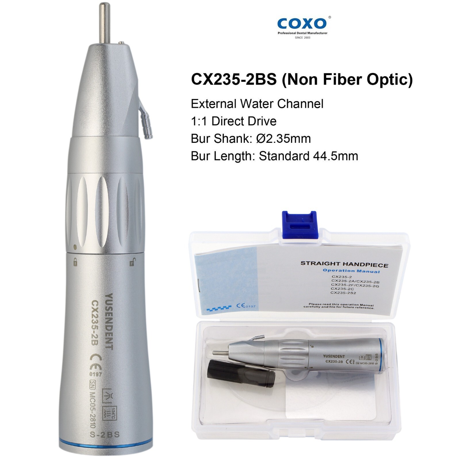 COXO Dental Contra Angle 20:1 Implant Surgical Handpiece Straight Nose Cone 1:1