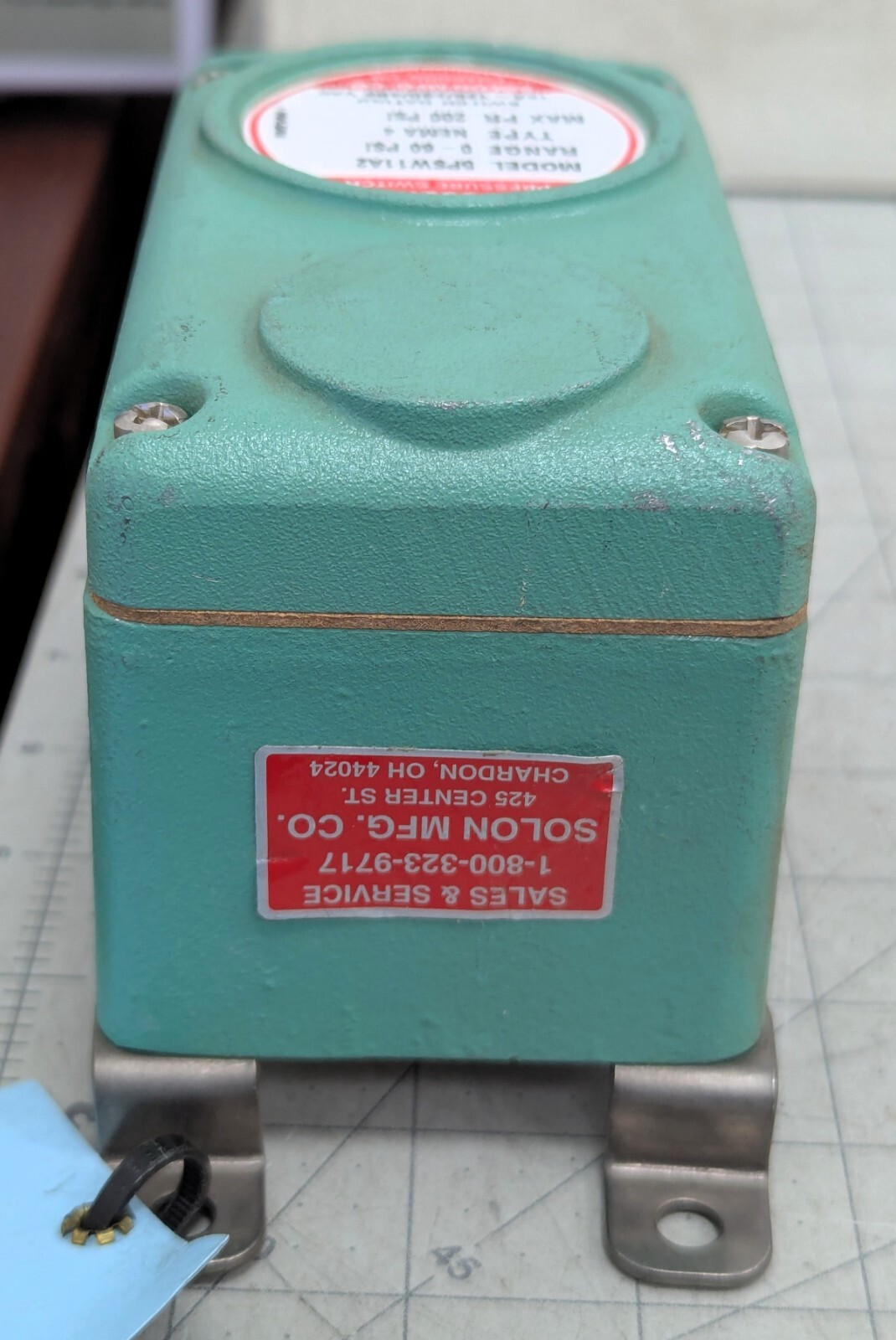 SOLON 5PSW11A2 PRESSURE SWITCH 0-60 PSI Nema 4 200PSI MAX 15A-125/250/480V C2S4