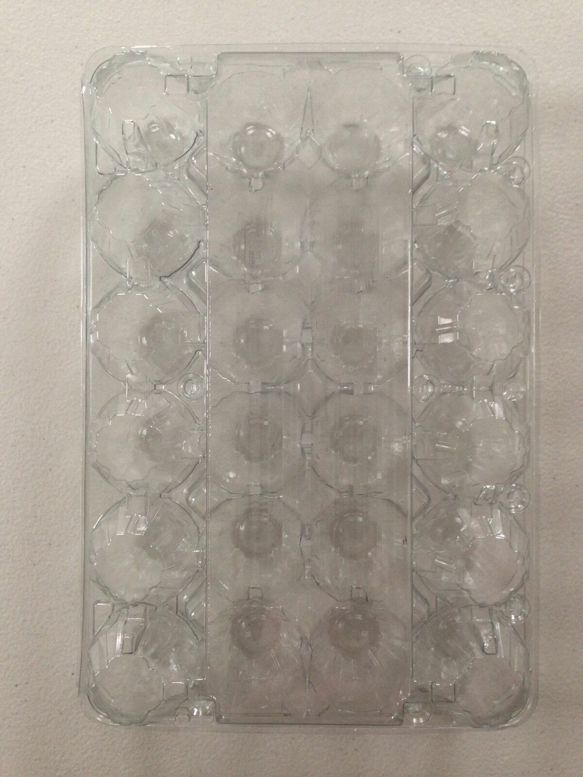 Egg Carton Crate~24 COUNT~2 Dozen~Clear Plastic~Two Fold~Attached Top~USA Made