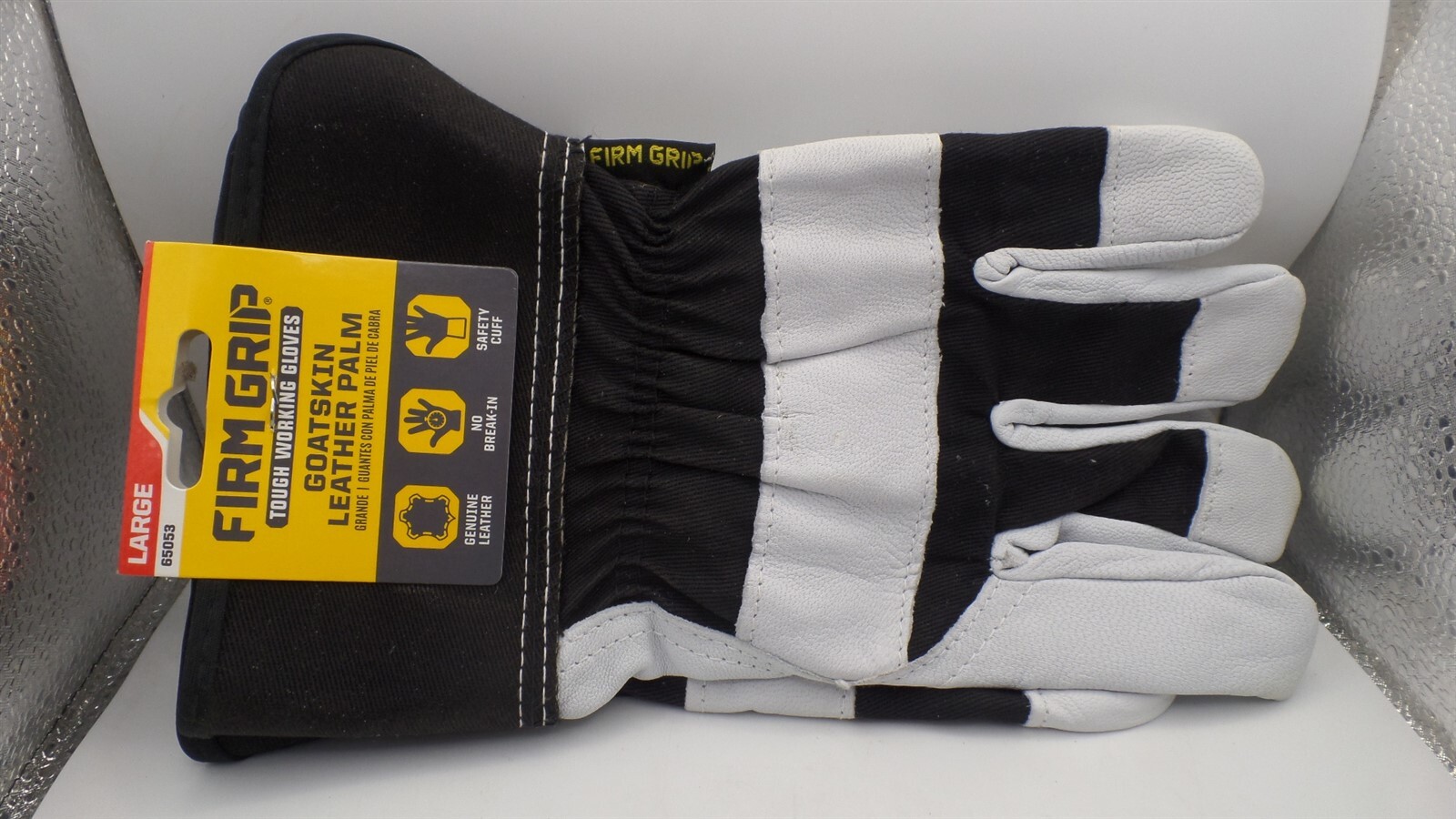 FIRM GRIP 65053 GOATSKIN LEATHER PALM GLOVE, SOFT ABRASION RESISTANT “LARGE”