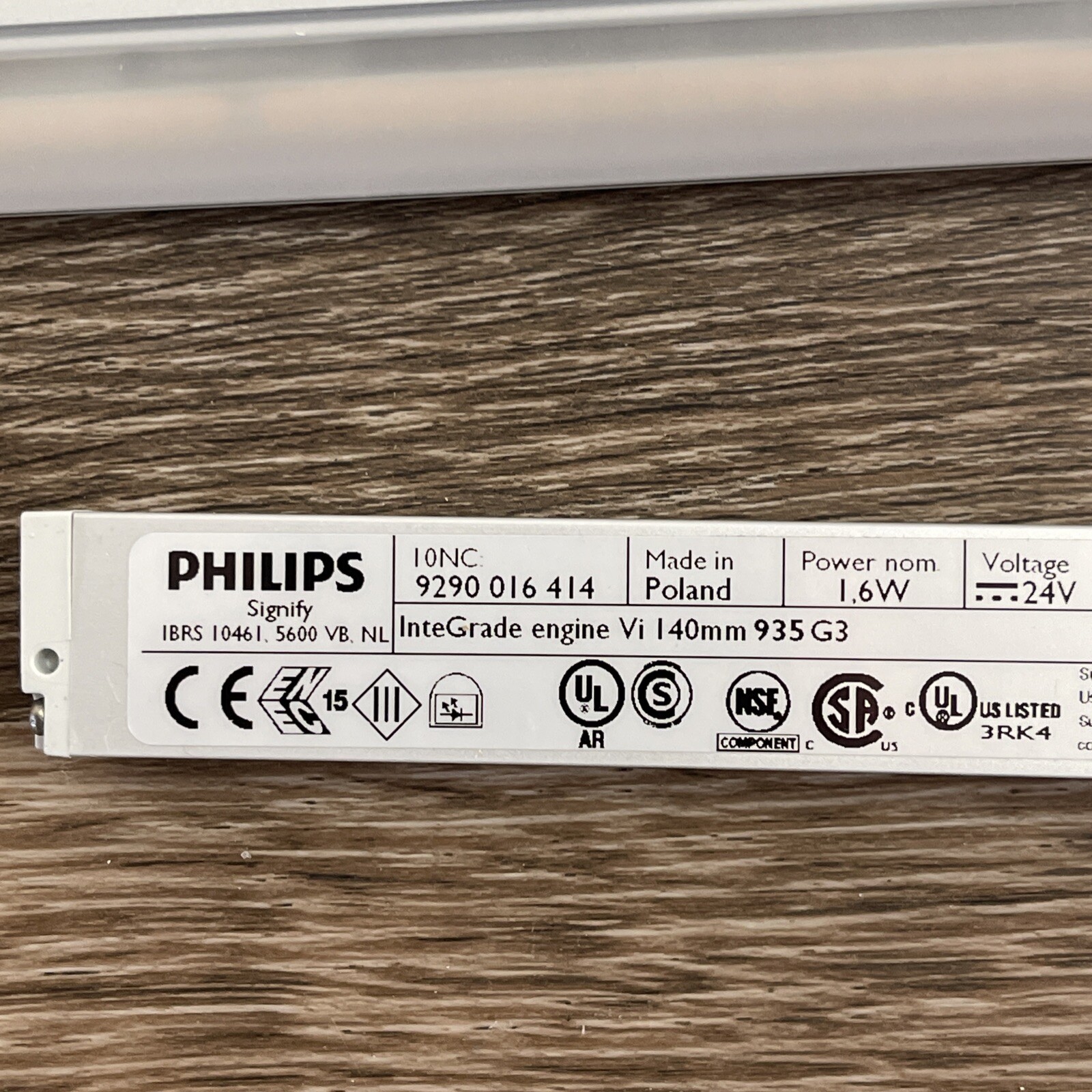 LOT of 4 Philips InteGrade Engine Vi Shelf Cabinet LED 140mm 6″ 935 G3 24V 1.6W